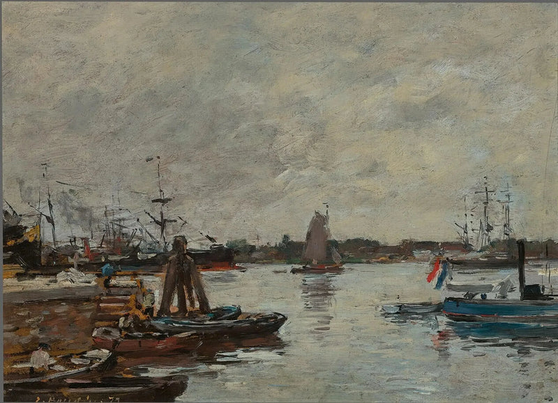 Kajplads i Rotterdam - Eugène Boudin