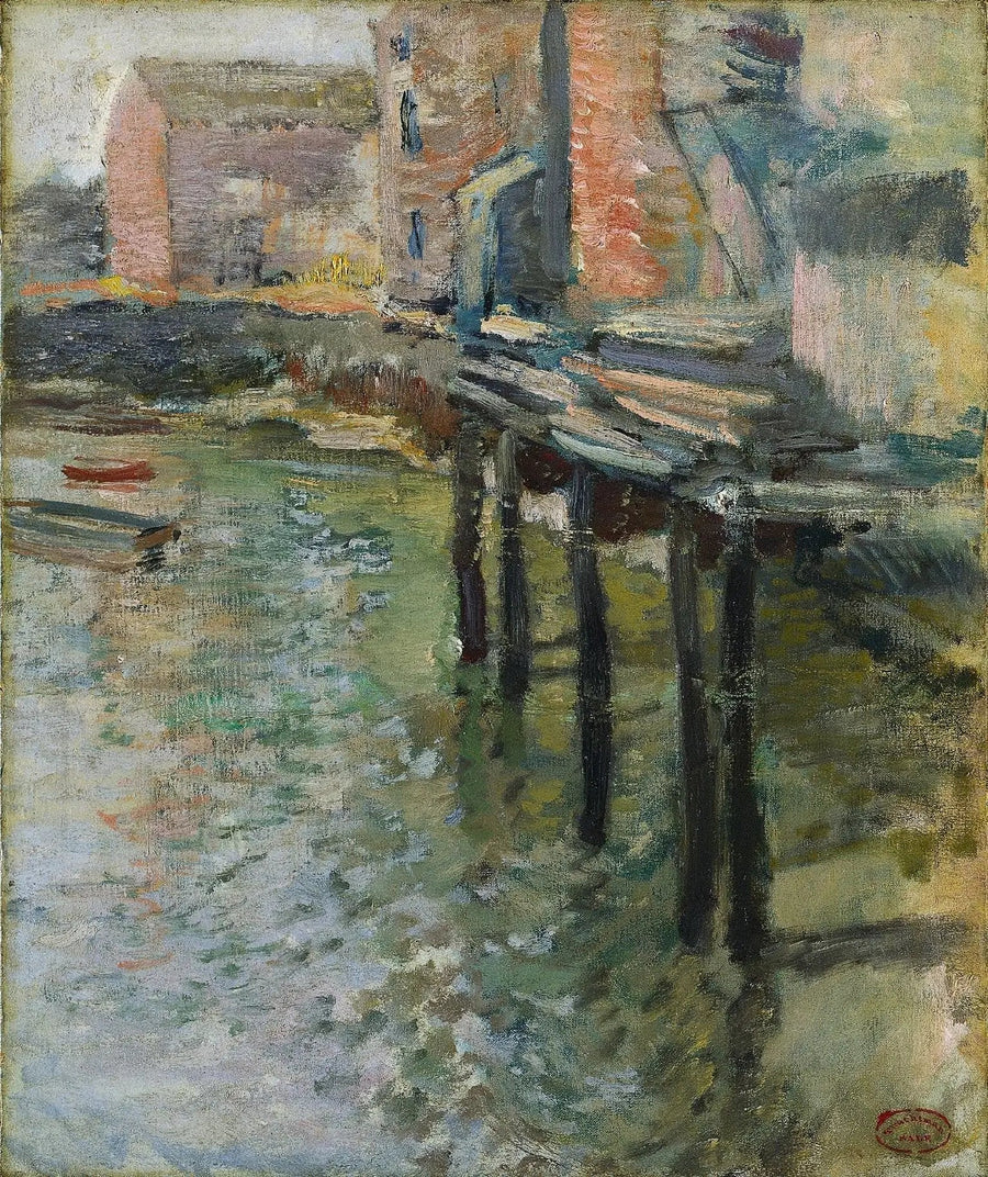 Quai désert (Den gamle mølle i Cos Cob) - John Henry Twachtman