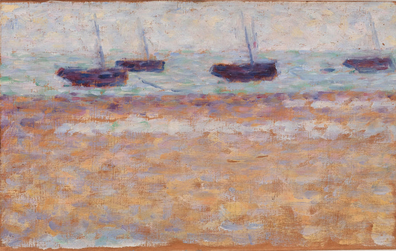 Fire både ved Grandcamp - Georges Seurat