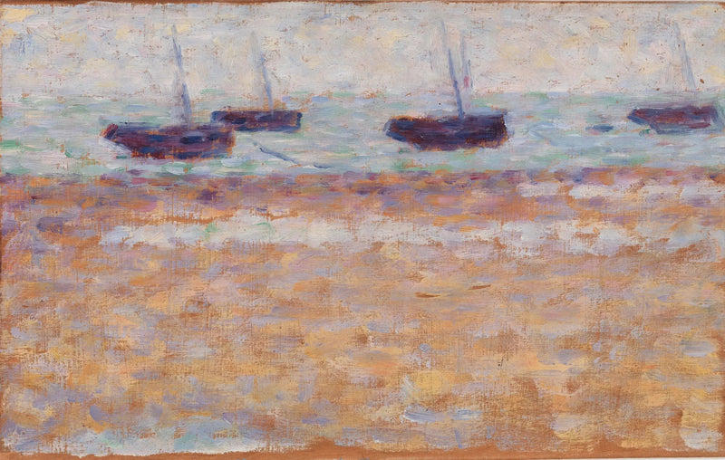 Fire både ved Grandcamp - Georges Seurat