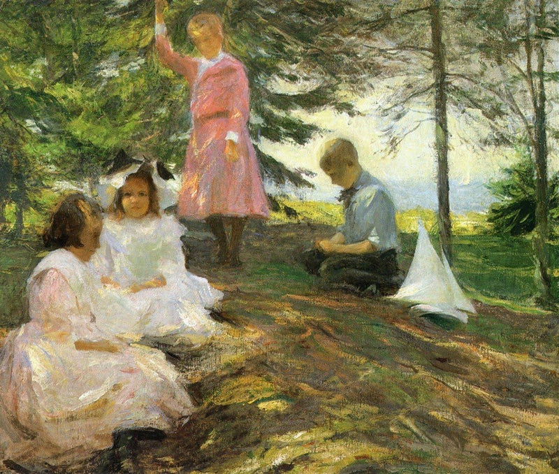 Fire børn i North Haven - Frank Weston Benson