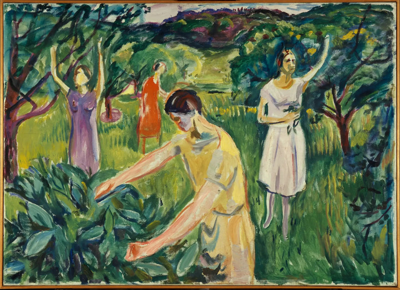 Fire kvinder i haven - Edvard Munch
