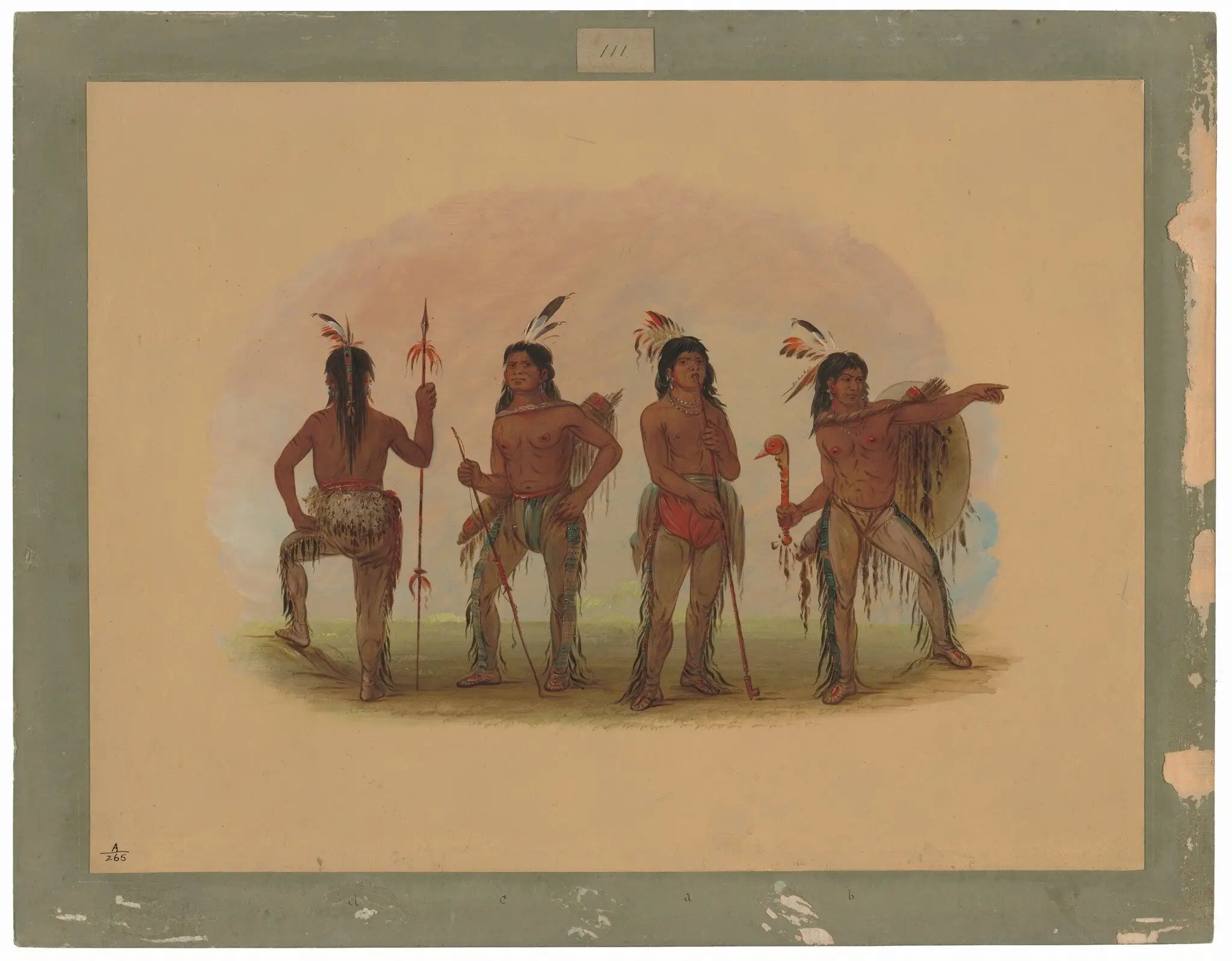 Quatre guerriers Navajos - George Catlin - Alpha Reproduction