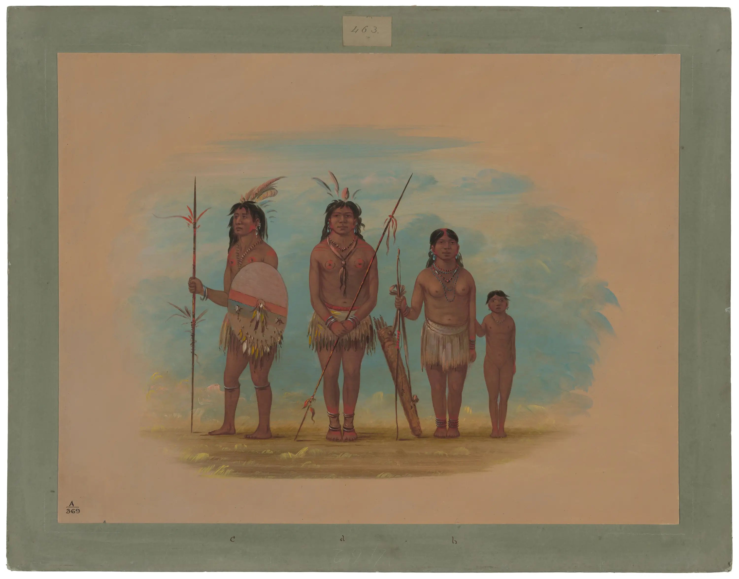 Quatre Indiens Xingu - George Catlin - Alpha Reproduction