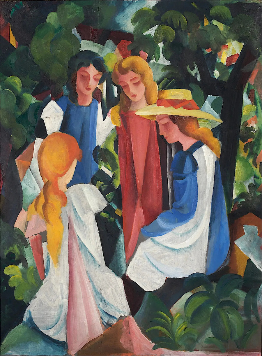 Fire unge piger - August Macke
