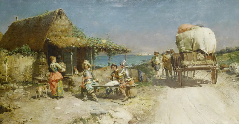 Forfriskninger i en kro ved vejen - Cesare Augusto Detti