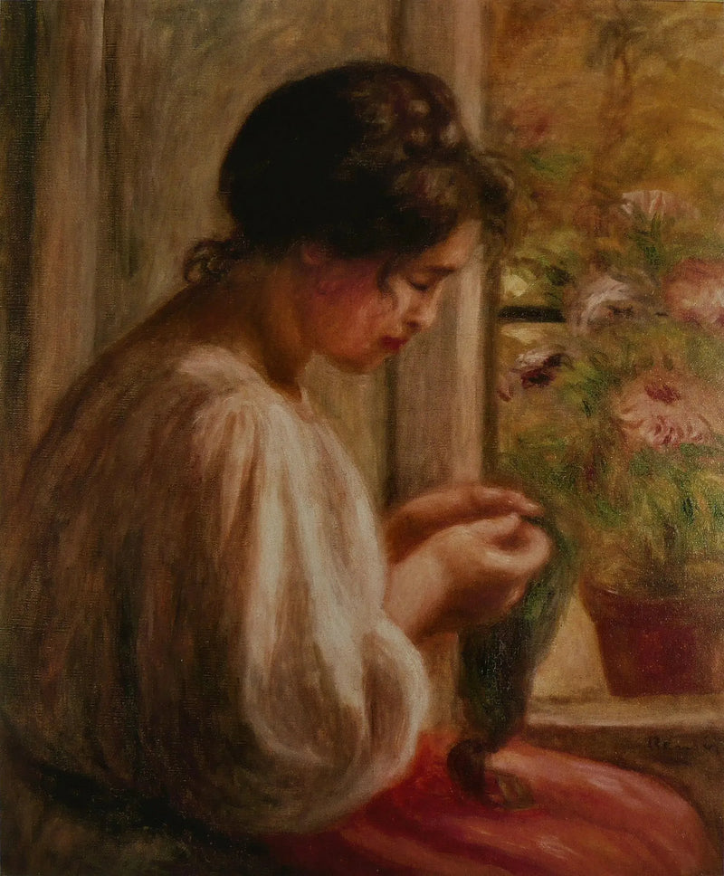 Ravaudeuse ved vinduet - Pierre-Auguste Renoir