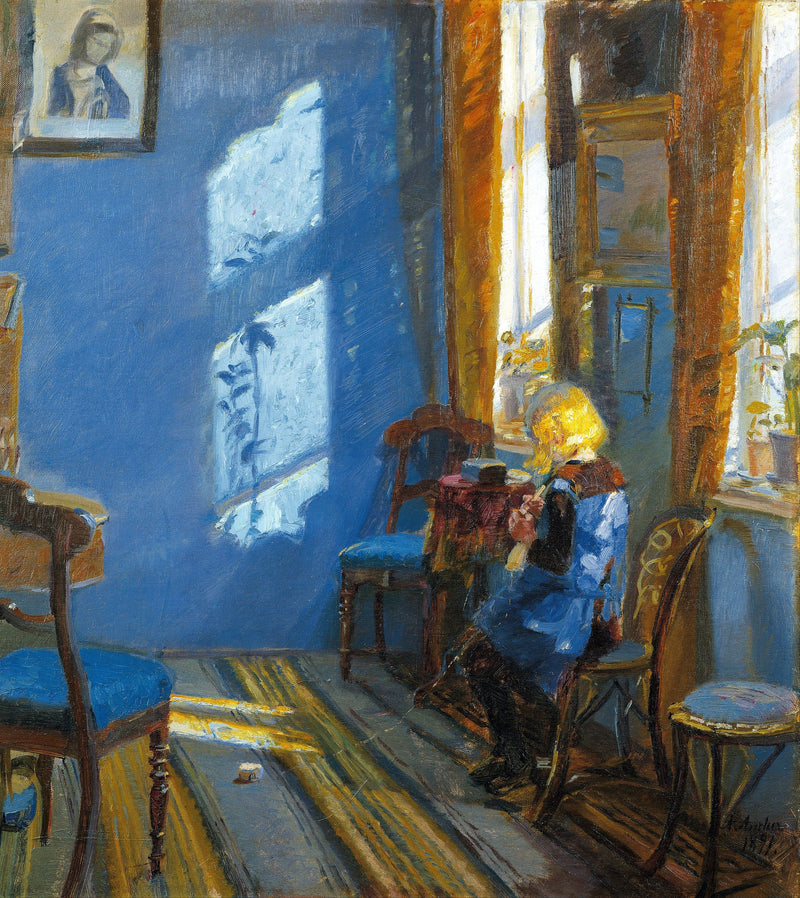 En solstråle i det blå rum - Anna Ancher