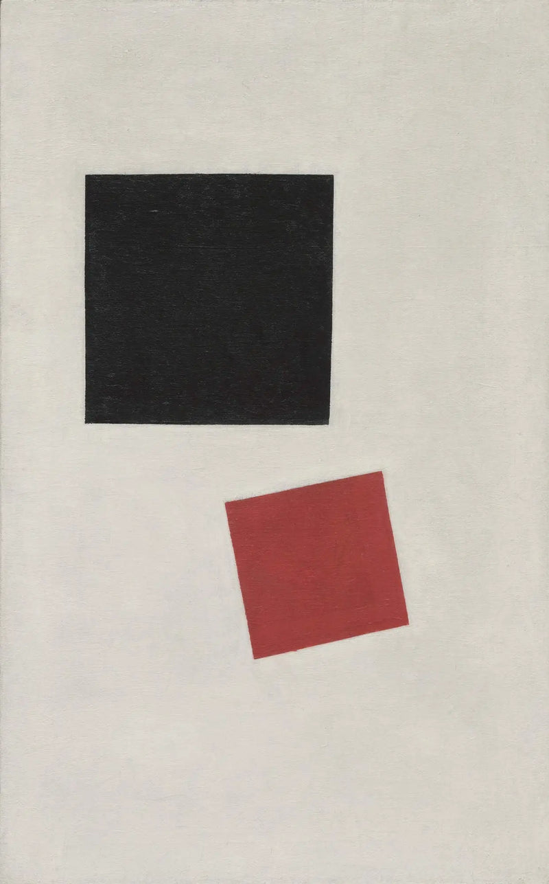 Realisme pictural d'un garçon avec un sac à dos - Masses de couleurs dans la quatrième dimension - Kazimir Malevich