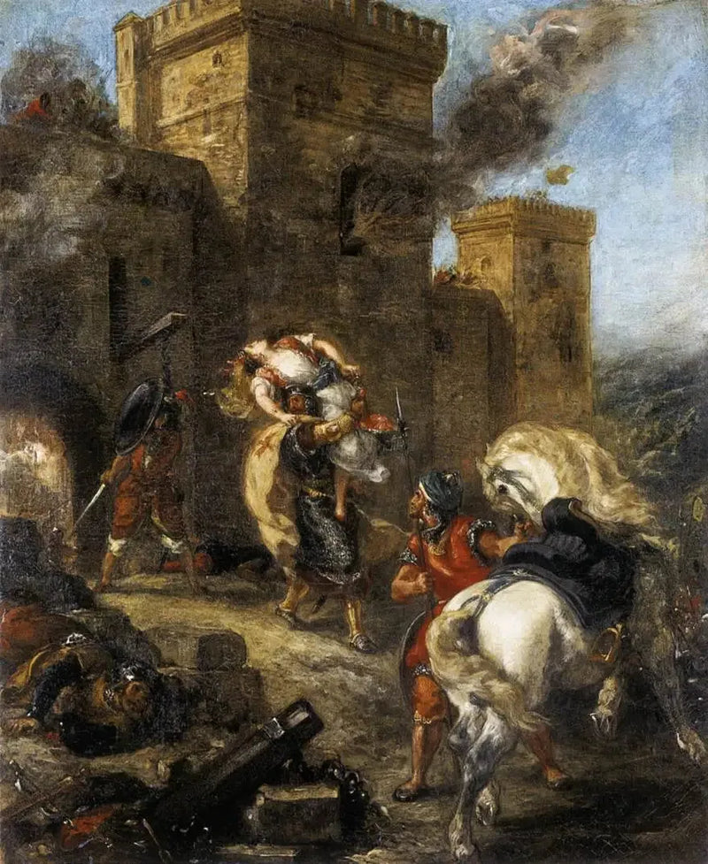 Rebekka bortført af Tempelridderen - Eugène Delacroix