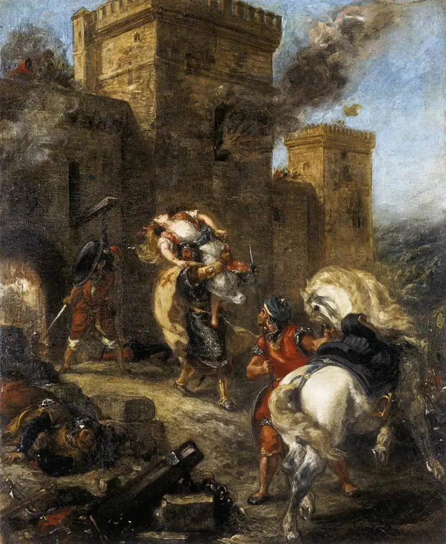 Rebekka bortført af Tempelridderen - Eugène Delacroix