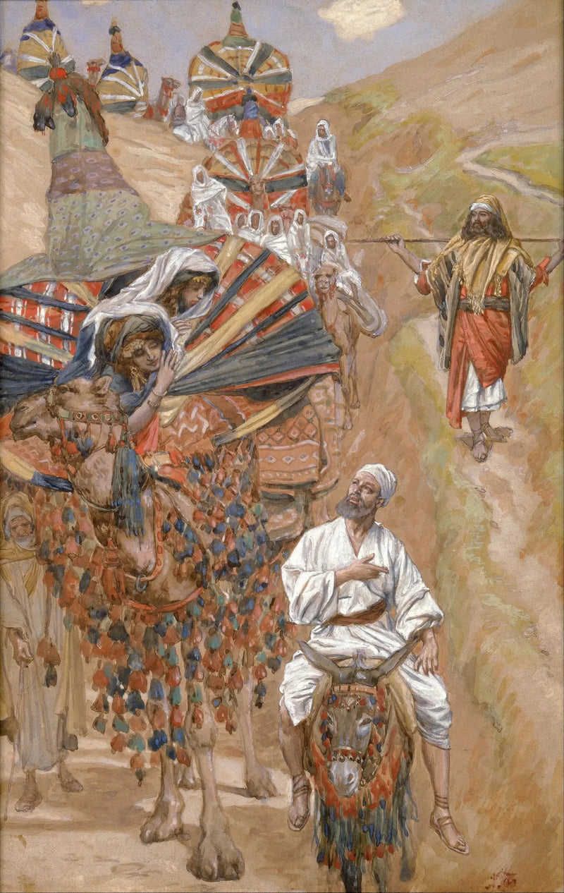 Rebecca møder Isaac på vejen - James Tissot