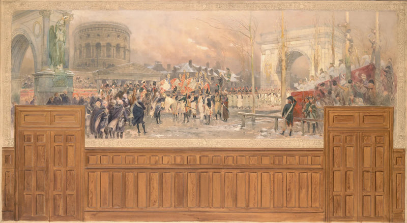 Modtagelse af Paris' kommune ved Villette-porten af tropper, der vendte tilbage fra Polen, efter kampagnen 1806-1807. - Édouard Detaille