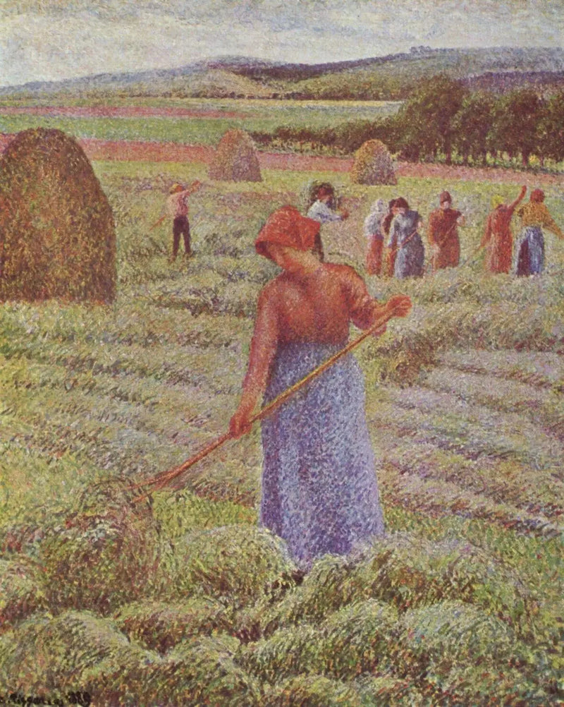 Høsten af hø i Eragny-sur-Epte - Camille Pissarro