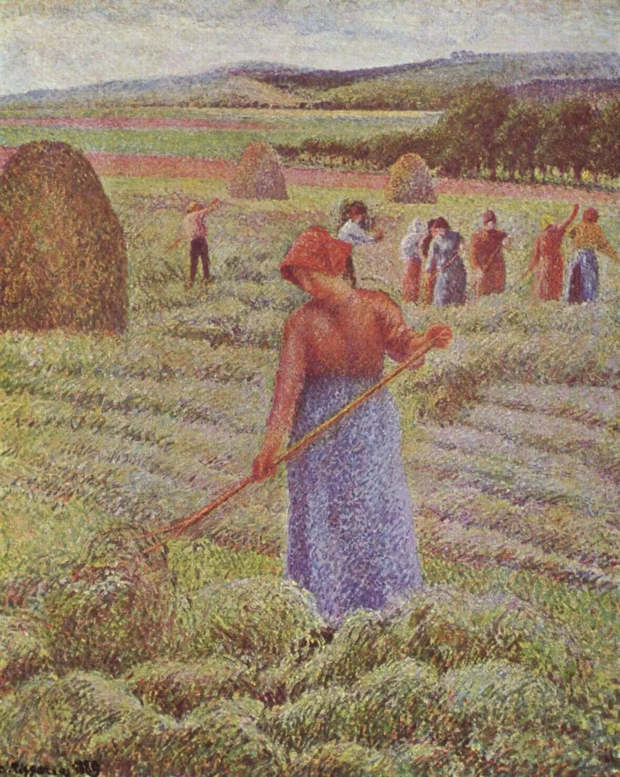 Høsten af hø i Eragny-sur-Epte - Camille Pissarro