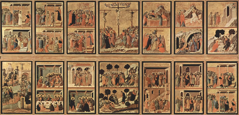 Omkonfiguration af bagpanelet til Maesta altaret i Siena - Duccio di Buoninsegna