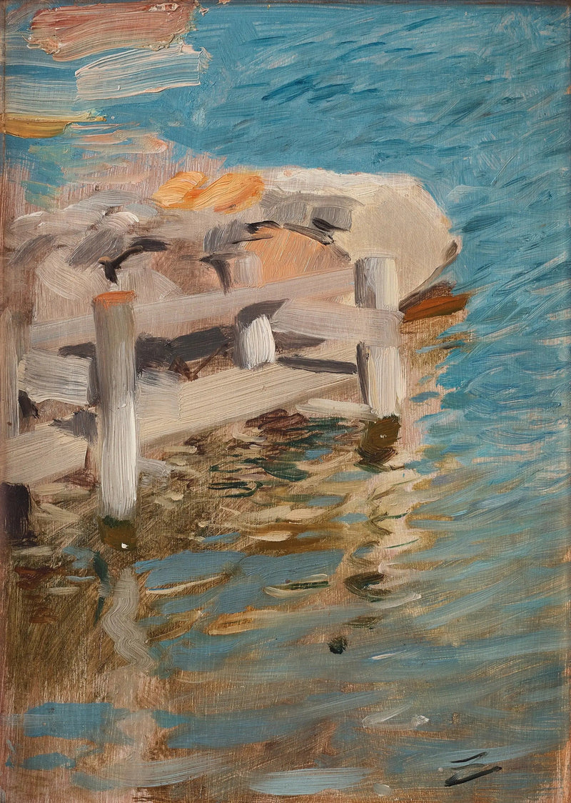 Refleksioner af vand på en stenekiste - Anders Zorn