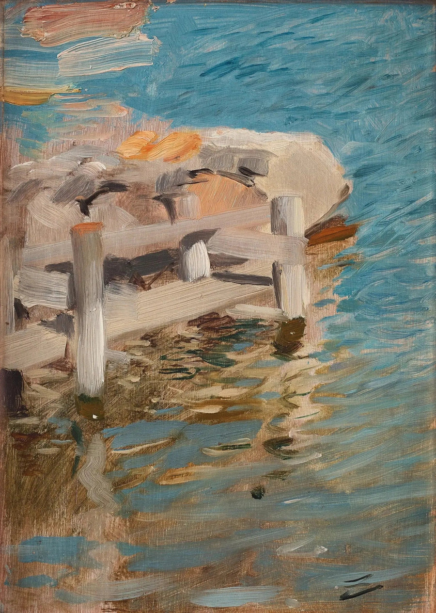 Refleksioner af vand på en stenekiste - Anders Zorn