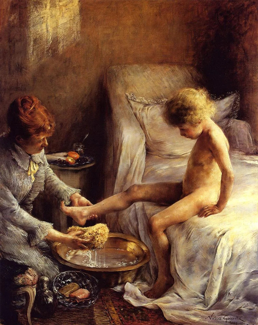 Reine Gœneutte, der fjerner den unge Jean Guérard i kunstnerens studie - Norbert Gœneutte