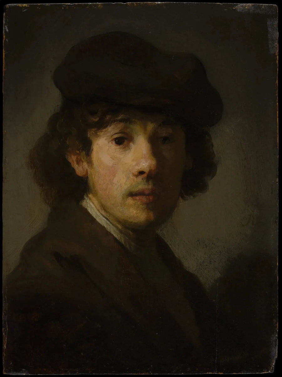 Rembrandt (1606-1669) og Ung Mand - Rembrandt