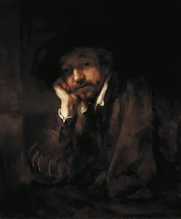 Rembrandt lænet op ad en vindueskarm - Rembrandt