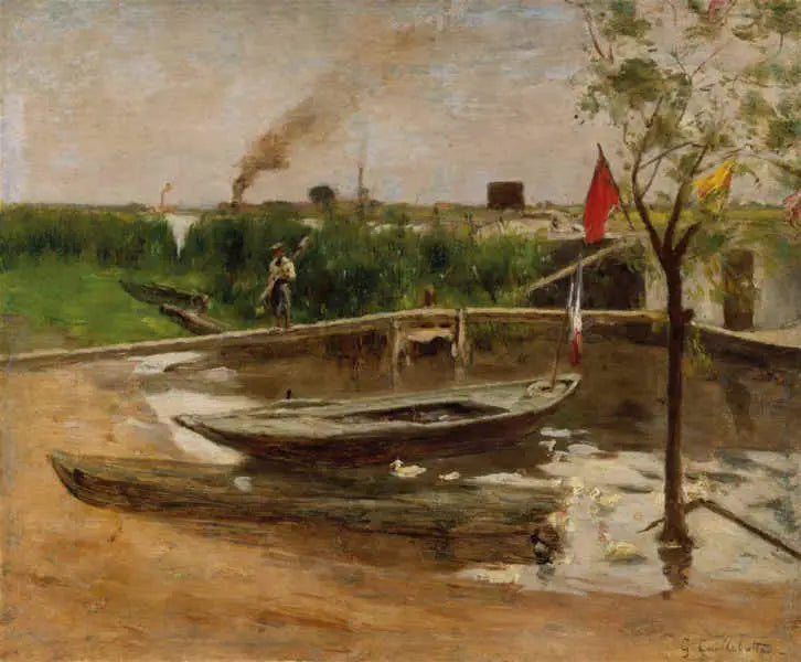 Bådrampe nær Port-Marly - Gustave Caillebotte