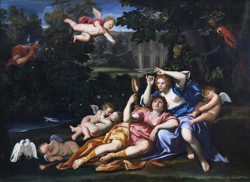 Renaud præsenterer et spejl til Armide - Domenichino