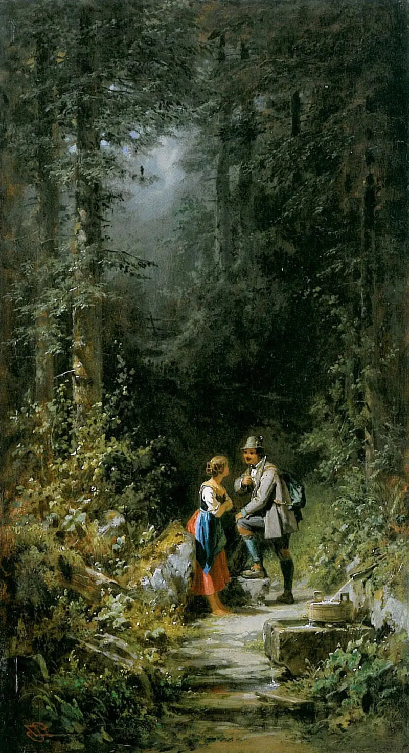 Møde i skoven - Carl Spitzweg