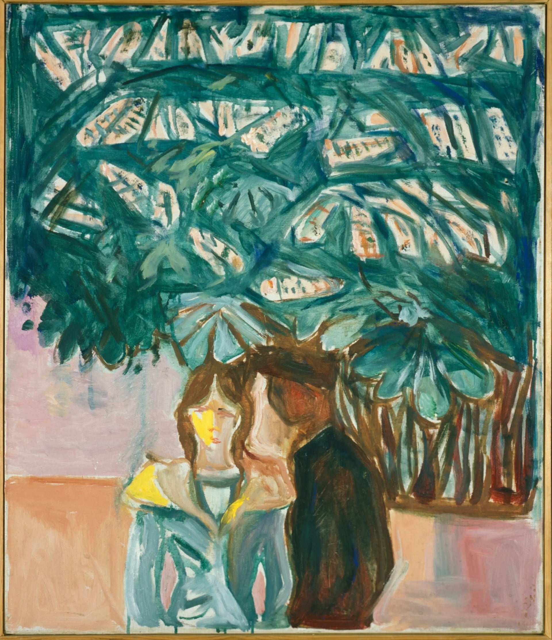 Rencontre sous un châtaignier - Edvard Munch image 1 copie de tableau peinte à la main