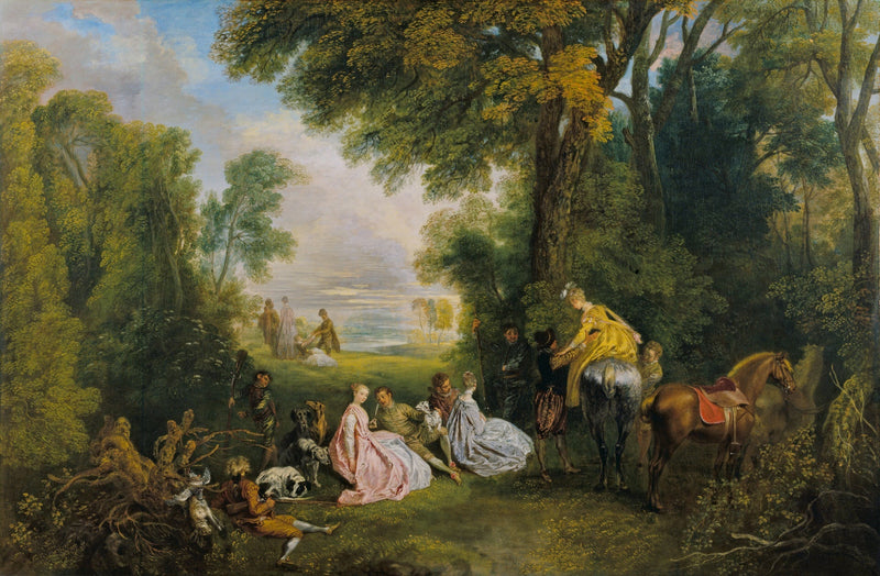 Jagtmøde - Antoine Watteau