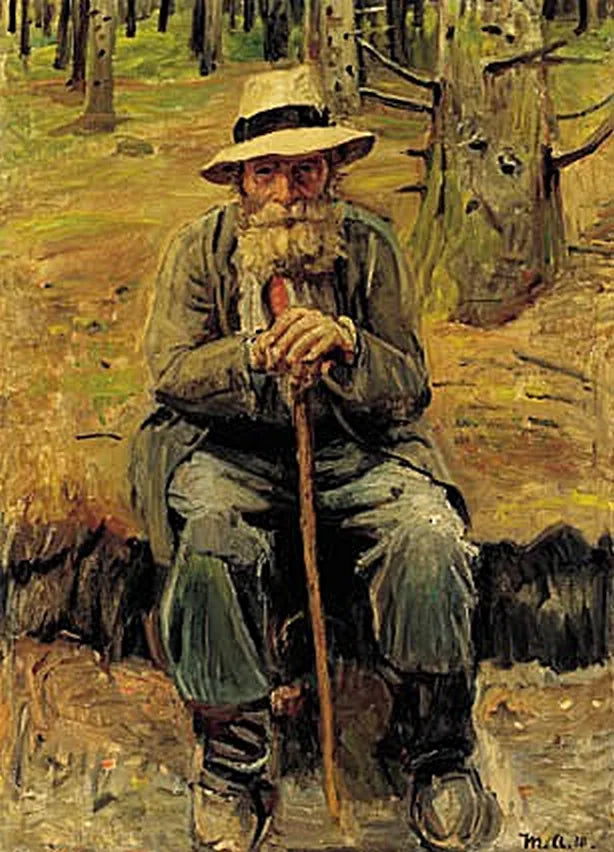 Hviler ved siden af ​​en skovvej. - Michael Peter Ancher
