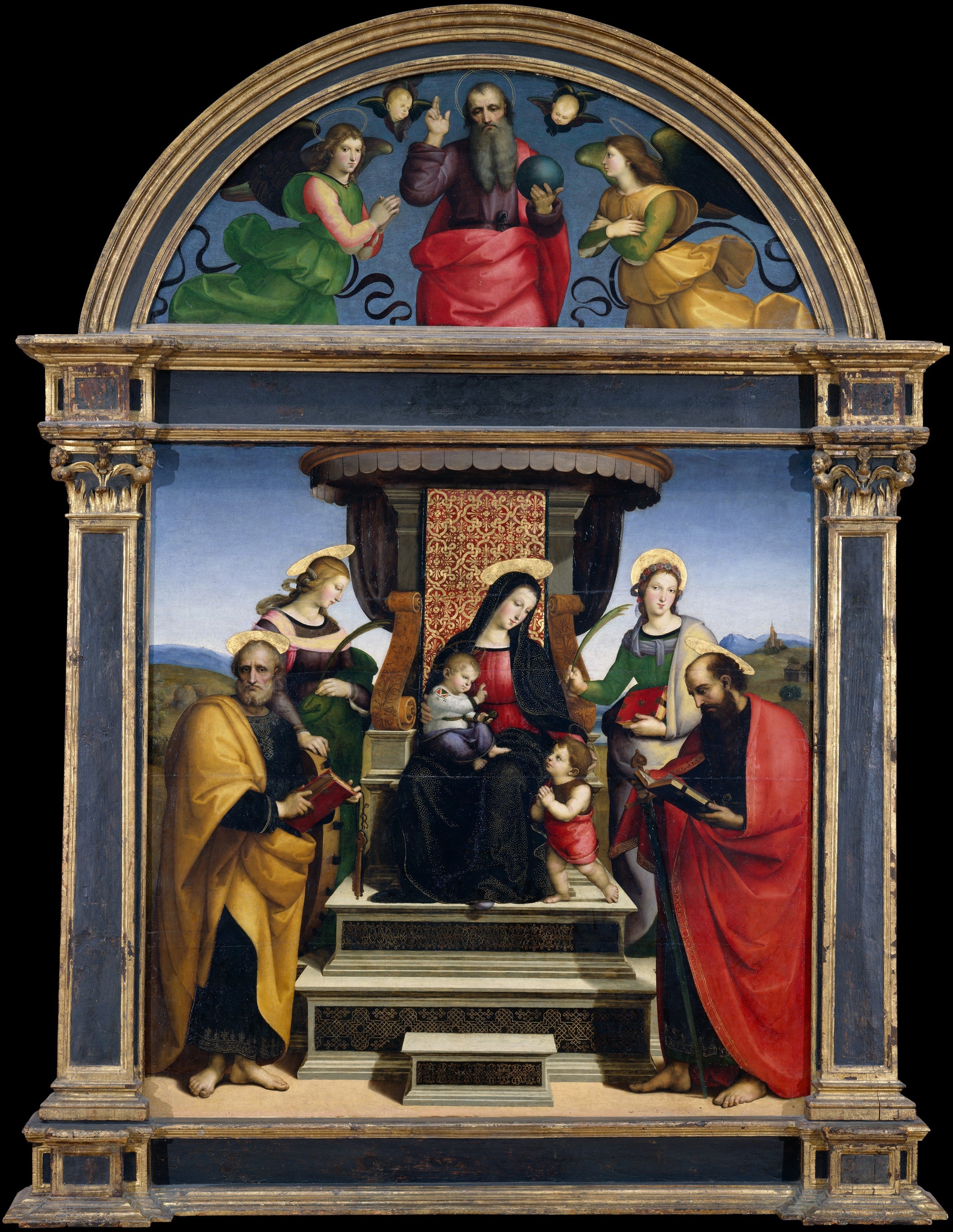 Reproduction du tableau « Retable à colonnes - Raphaël Sanzio » par Alpha Reproduction en peinture à l’huile