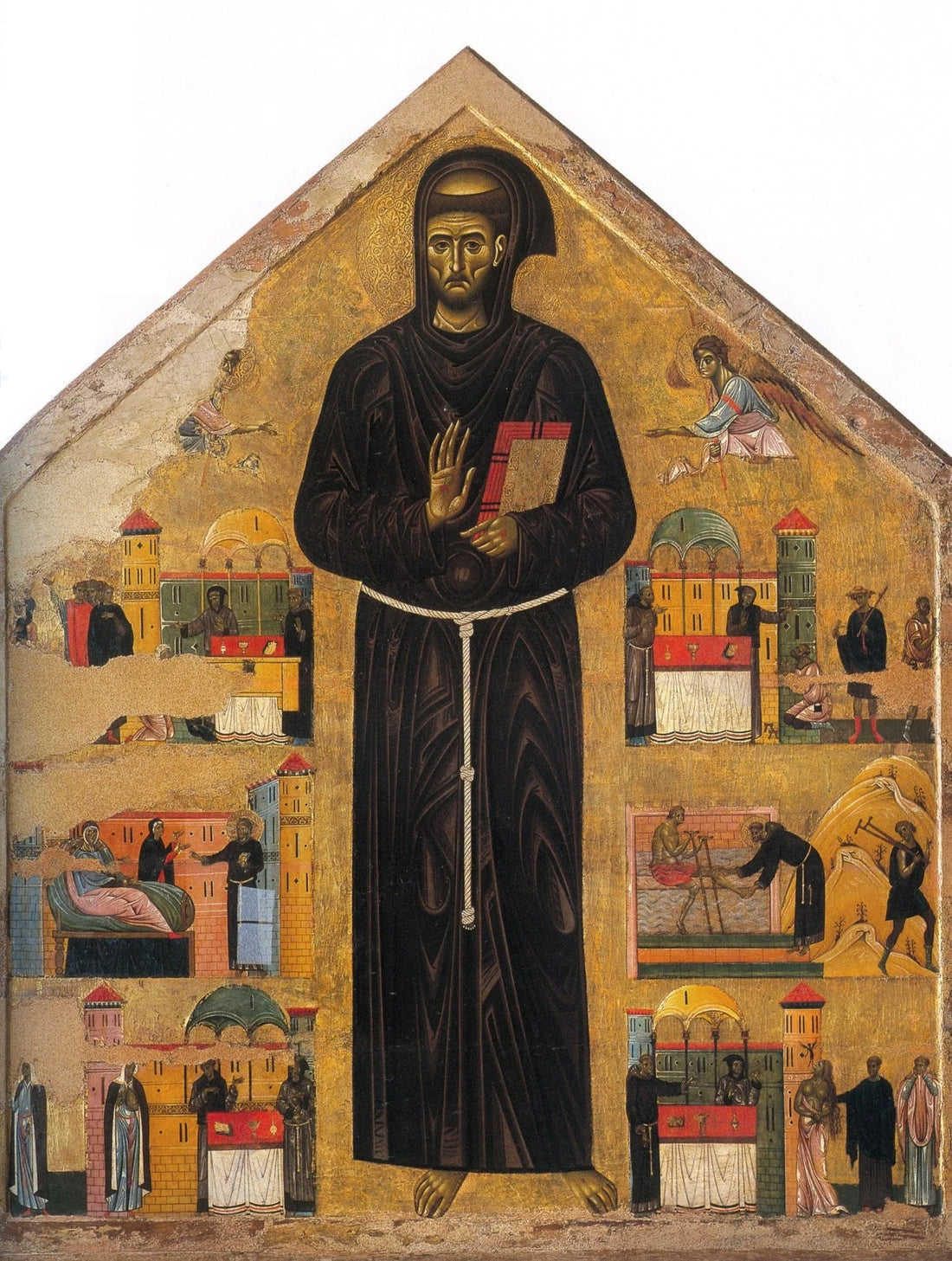 Saint Franciscus og seks af hans mirakler - Giunta Pisano