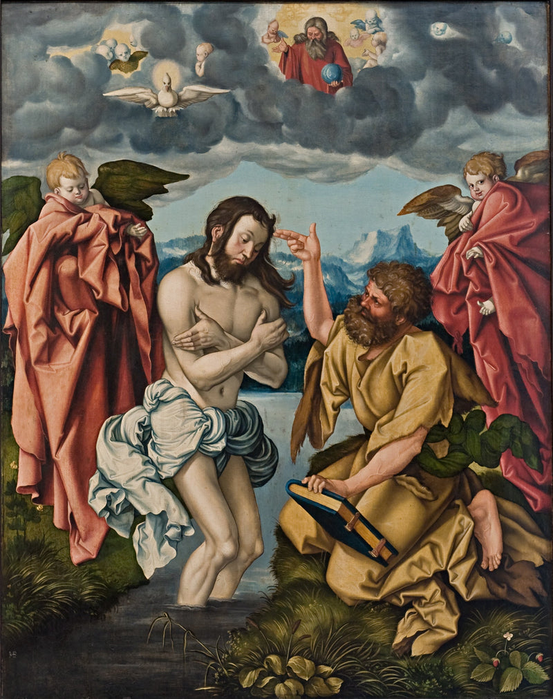 Saint Johannes Tavle: Dåben af Kristus - Hans Baldung Grien