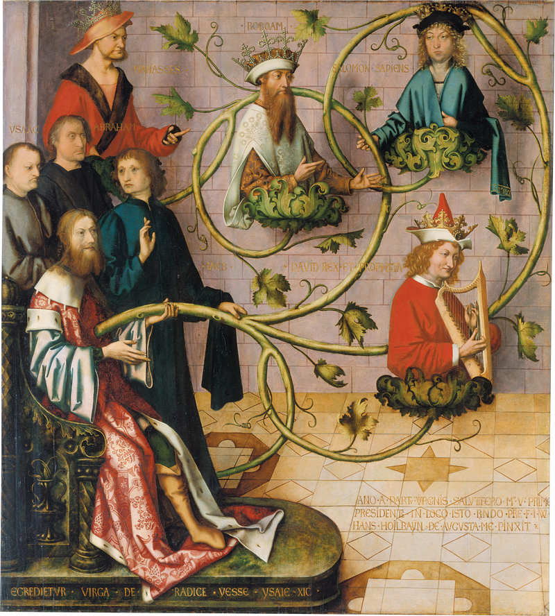 Dominikansk altertavle fra Frankfurt: Jese-træet (nederste del) - Hans Holbein den Ældre