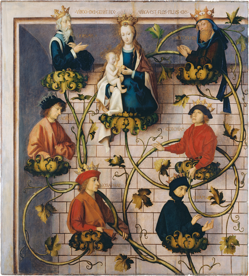 Franciskansk altartavle fra Frankfurt: Jeseetræet (øverste del) - Hans Holbein den Ældre
