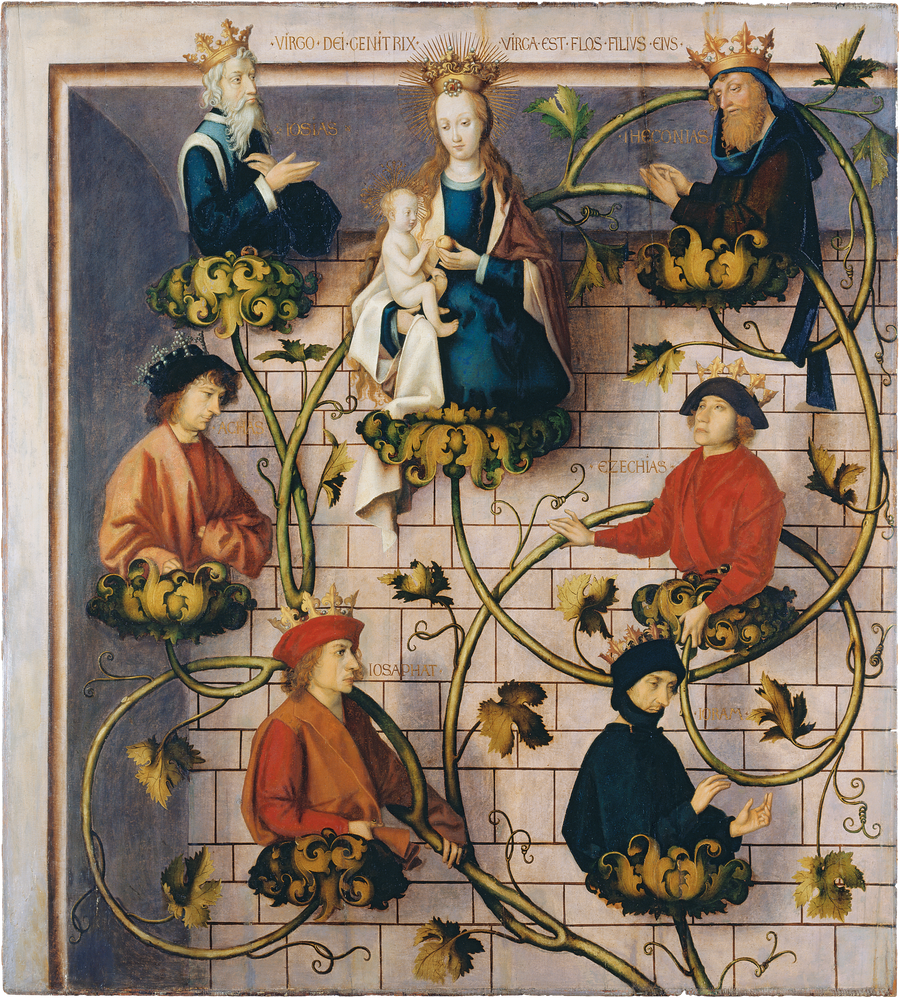 Franciskansk altartavle fra Frankfurt: Jeseetræet (øverste del) - Hans Holbein den Ældre