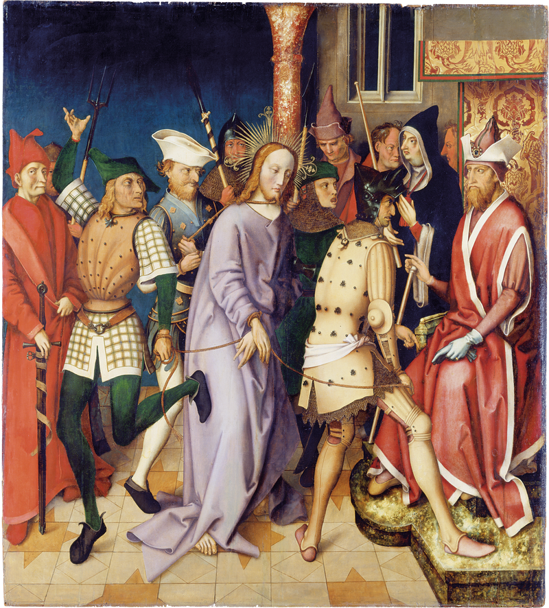 Dominikansk altertavle fra Frankfurt: Kristus foran Pontius Pilatus - Hans Holbein den Ældre