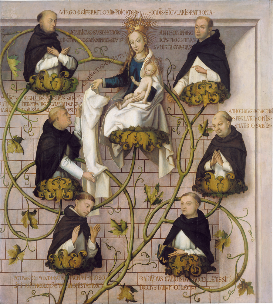 Dominikansk altertavle fra Frankfurt: Ordenens linje (øverste del) - Hans Holbein den Ældre