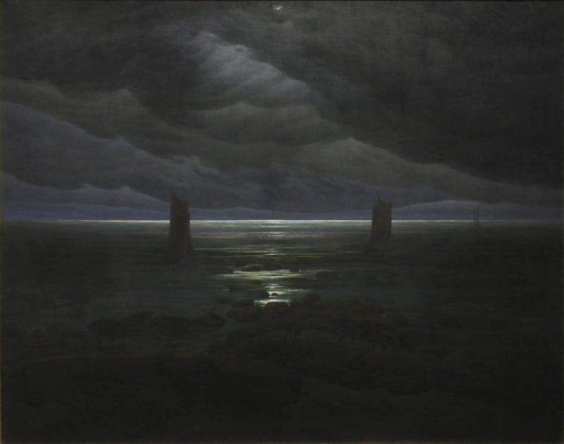 Kystlinje ved måneskin - Caspar David Friedrich