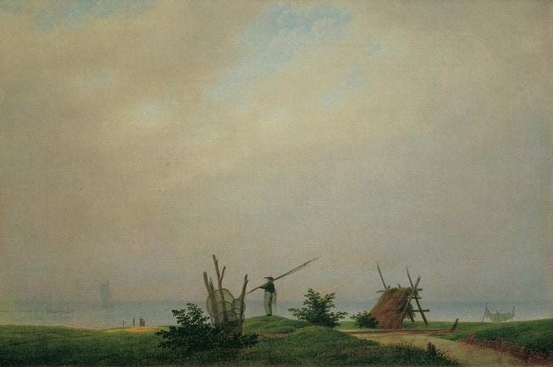 Kystlandskab med fisker - Caspar David Friedrich