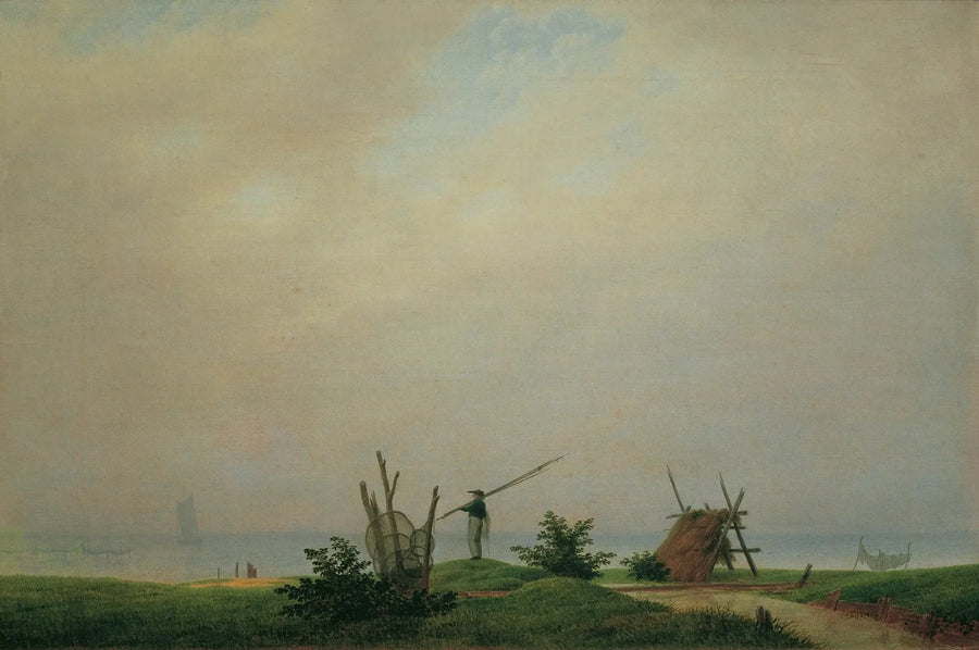 Kystlandskab med fisker - Caspar David Friedrich