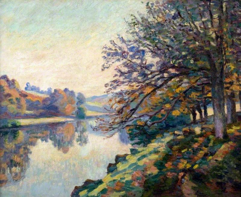 Flodbredden ved floden, efterår - Armand Guillaumin