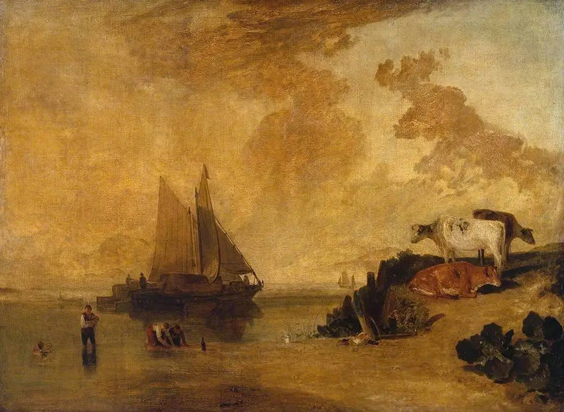 Flodscene med kvæg - J. M. W. Turner