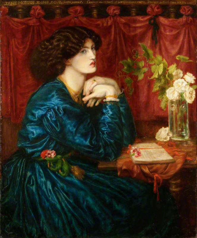 Blå silke kjole (Jane Morris) - Dante Gabriel Rossetti