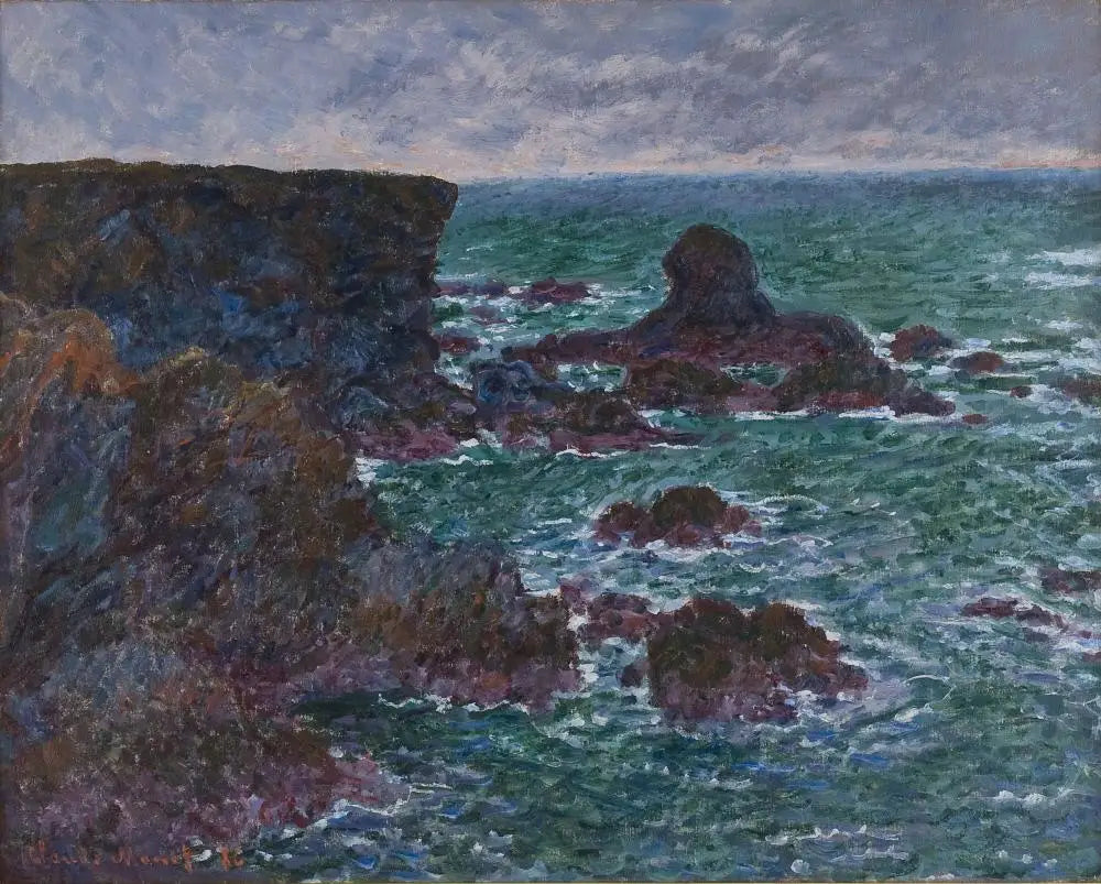 Reproduction du tableau « Rocher du Lion, rochers à Belle-Île - Claude Monet » par Alpha Reproduction en peinture à l’huile