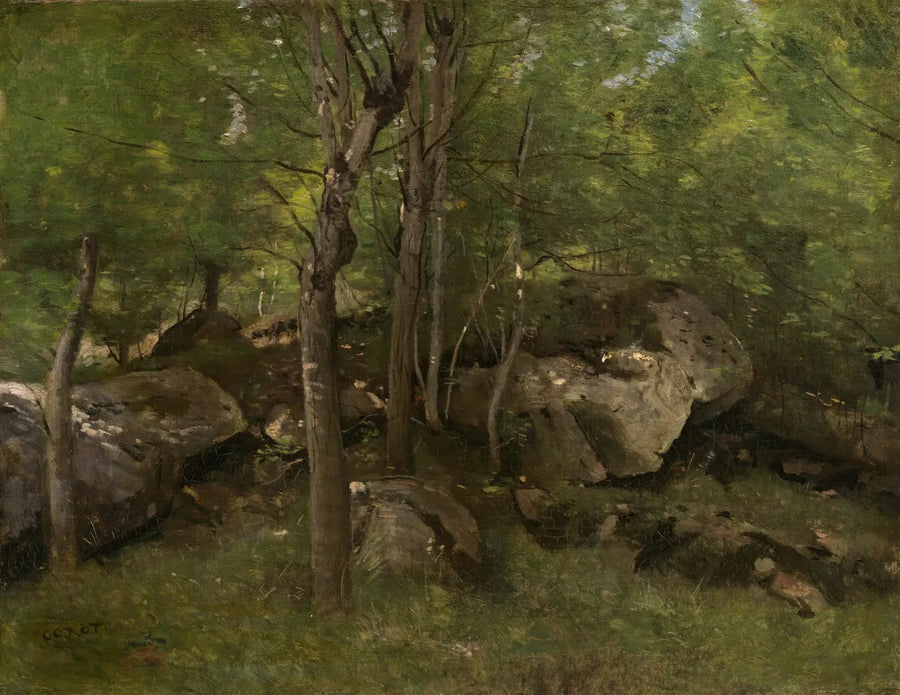Fontainebleau-skovens klipper - Jean-Baptiste Camille Corot