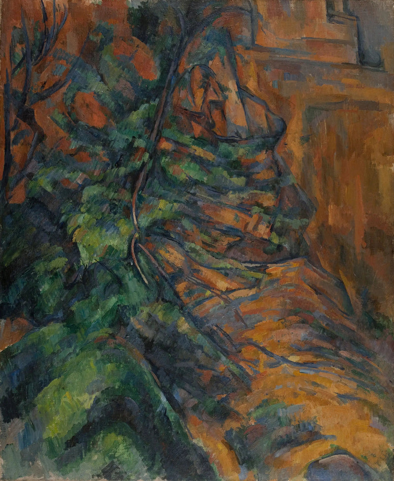 Klipper og grene ved Bibémus - Paul Cézanne