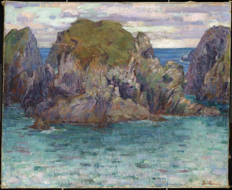 Klipper på den bretonske kyst ; Goulphar, Belle-Île - Armand Guillaumin