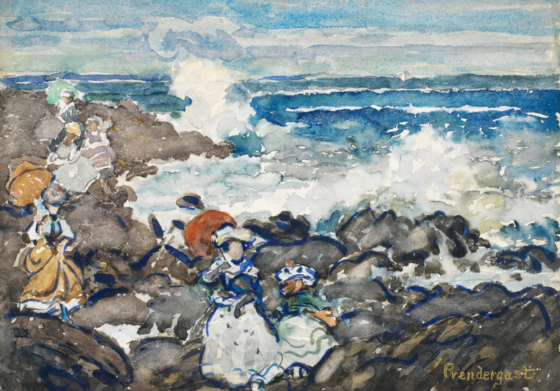 Klipper, bølger og figurer - Maurice Prendergast